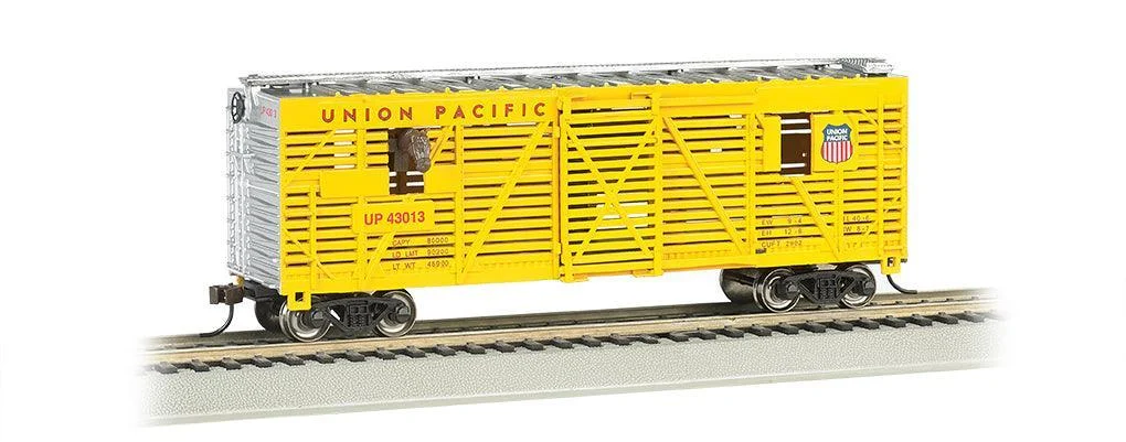 HO Bachmann Union Pacific - 40' Animated Stock Car w/Horses 19701
