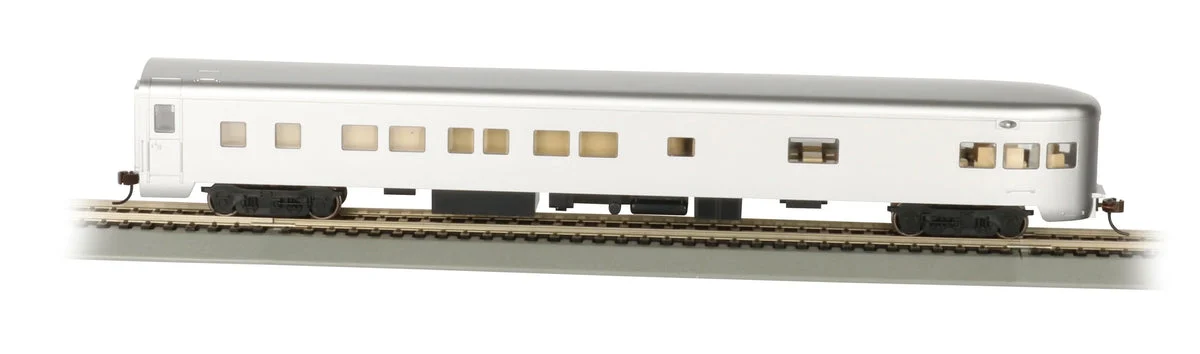 HO Bachmann Unlettered, Aluminum Smooth-Side Observation w/ Lighted Interior 14308
