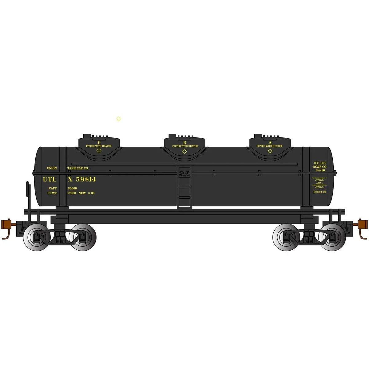 HO Bachmann UTLX #59814 - 40' 3-Dome Tank 17109