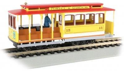 HO Bachmann Yellow & Red- Cable Car with Grip Man 60538