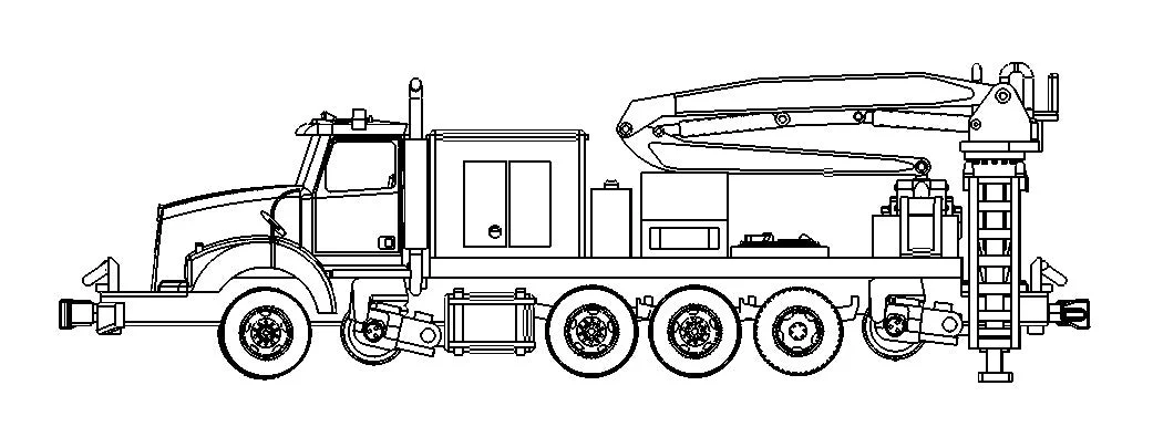 HO Hirail Boom Truck rail car mover ROAD MODE - Silver Spike Designs