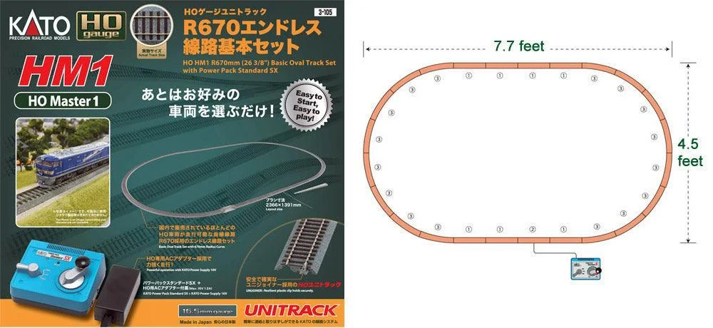 HO KATO HM1 R670mm Basic Track Oval With Power Pack SX