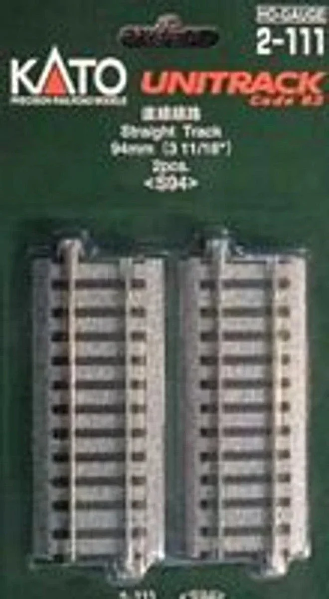 HO Kato Unitrack 94mm (3 11/16") Straight Track 2 pcs 2111