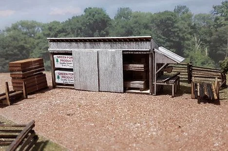 HO Osborn Lumber Shed w/Cutting Station 1118 - Osborn Model Kits