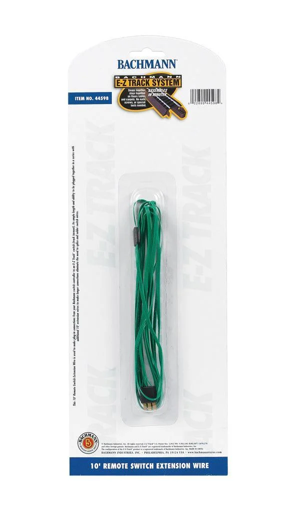 HO Scale Bachmann 10' Green Switch Extension Wire 44598 - Bachmann Trains