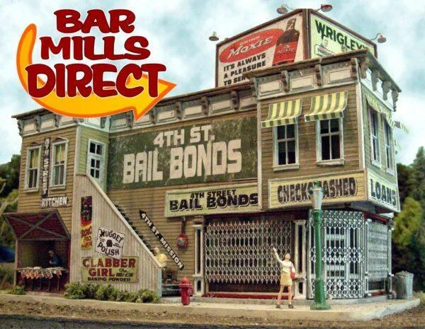 HO Scale Bar Mills 4Th Street Bail Bonds 132 - Bar Mills Models