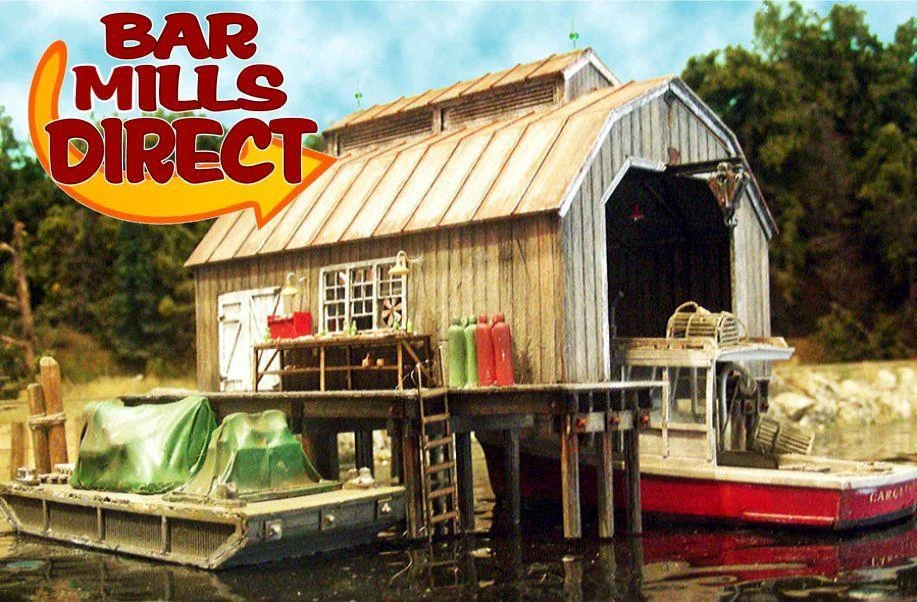 HO Scale Bar Mills Boat House At Cundy Harbor 1740 - Bar Mills Models