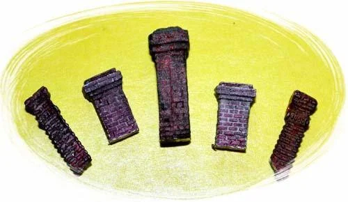 HO Scale Bar Mills Brick Chimneys Asst 203 - Bar Mills Models