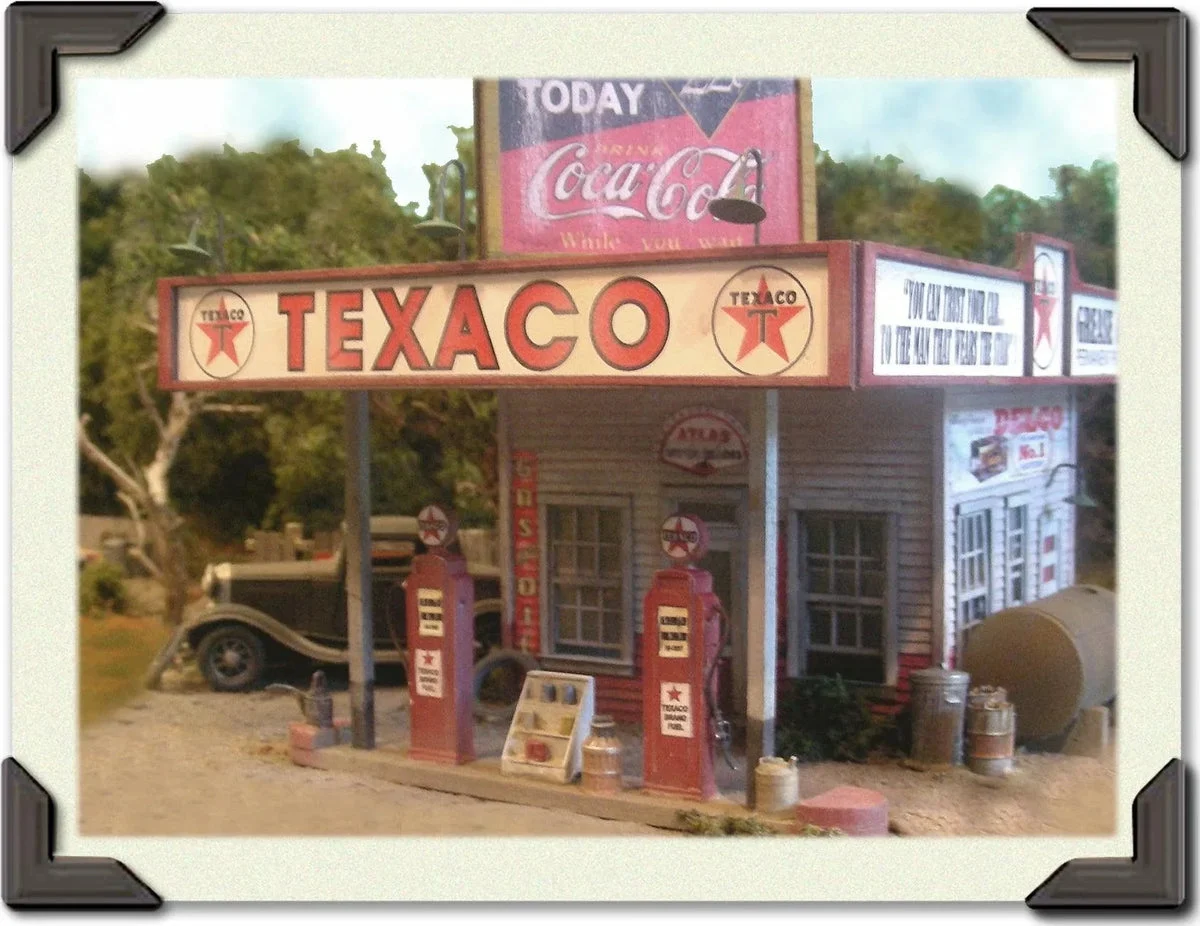 HO Scale Bar Mills Bud Smiley's Texaco Station Model Kit - Bar Mills Models