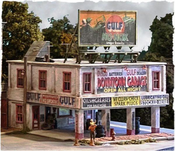 HO Scale Bar Mills Downtown Garage 322 - Bar Mills Models
