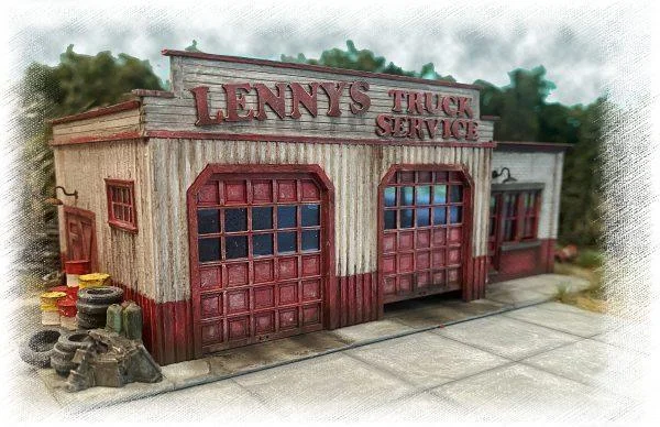 HO Scale Bar Mills Lenny'S Truck Service Garage 382 - Bar Mills Models