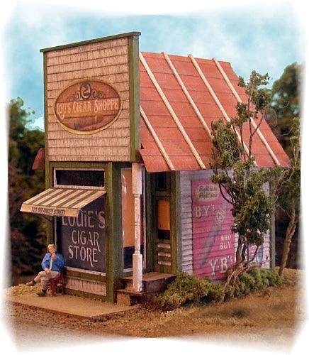 HO Scale Bar Mills Papa Lous Cigar Store 492 - Bar Mills Models