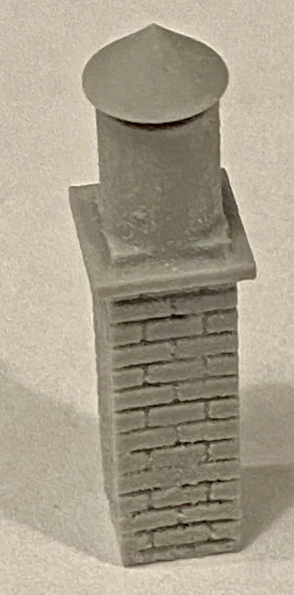 HO Scale Bar Mills Roof Capped Chimney 3 Pack 2039 - Bar Mills Models