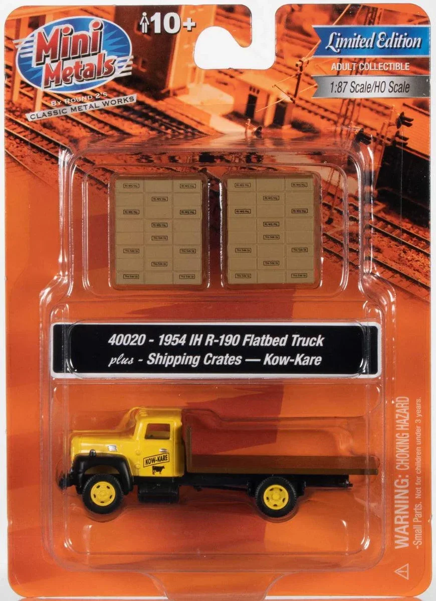 HO Scale Classic Metal Works IH R-190 Flatbed Truck w/KowKare Crates 40020