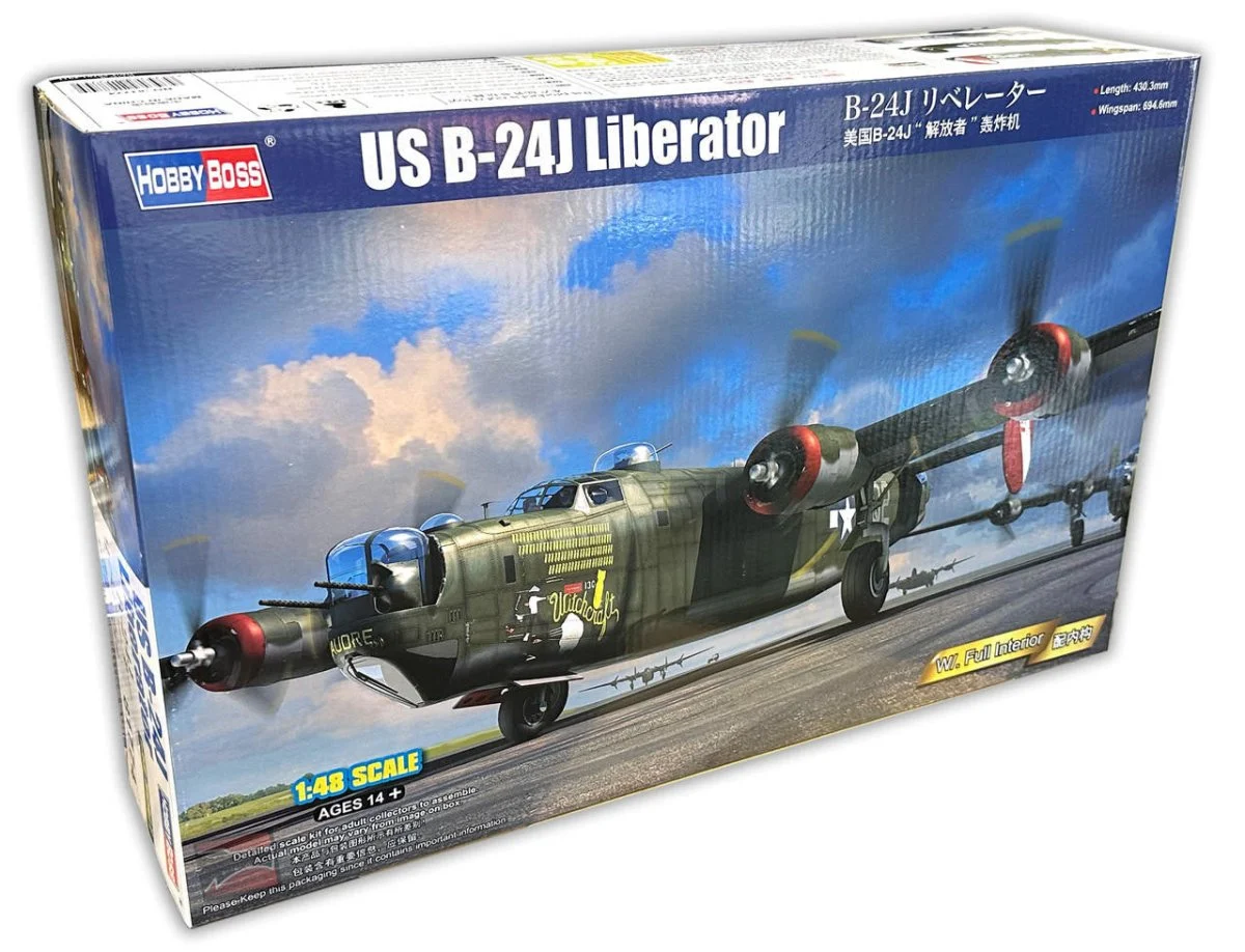 Hobby Boss 1/48 Hobby Boss B-24J Liberator Bomber Plastic Model Kit