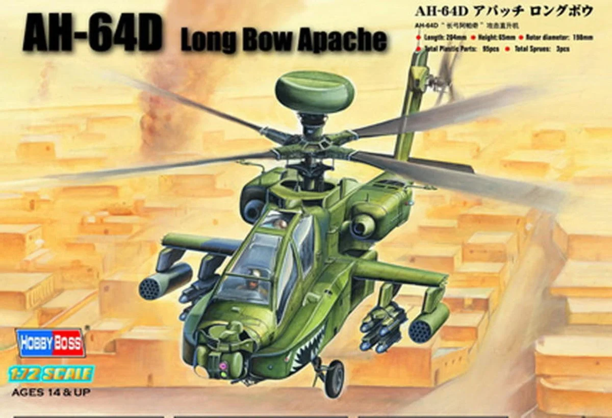 Hobby Boss 1/72 Hobby Boss AH-64D Long Bow Apache - HY87219