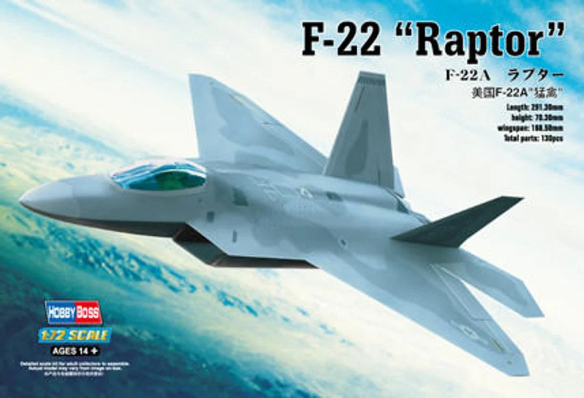 Hobby Boss 1/72 Hobby Boss F-22 Raptor F22A