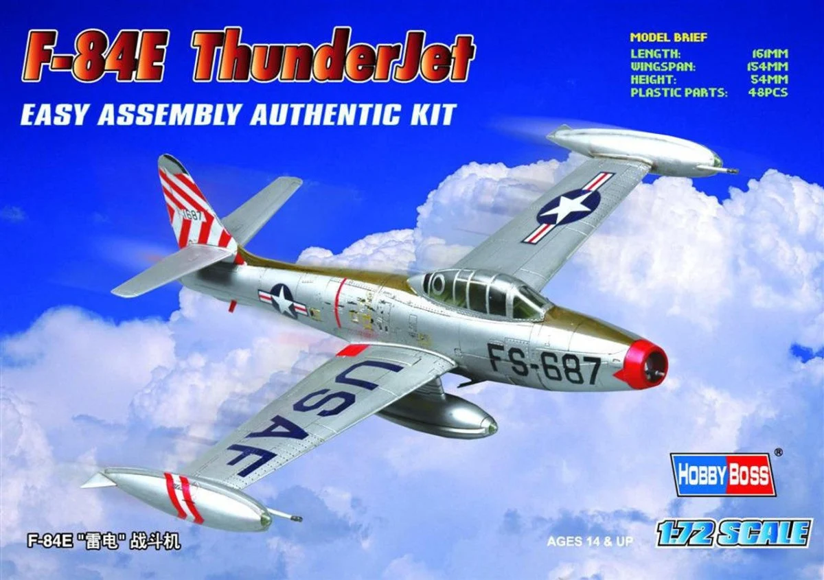 Hobby Boss 1/72 Hobby Boss F-84E Thunderjet Easy Assembly Kit - HY80246