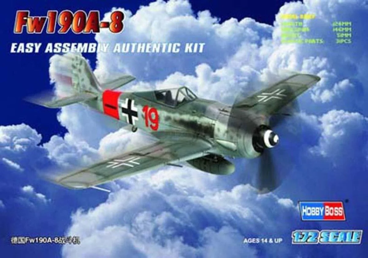 Hobby Boss 1/72 Hobby Boss Fw190A-8 Easy Assembly Kit Plastic Model Kit