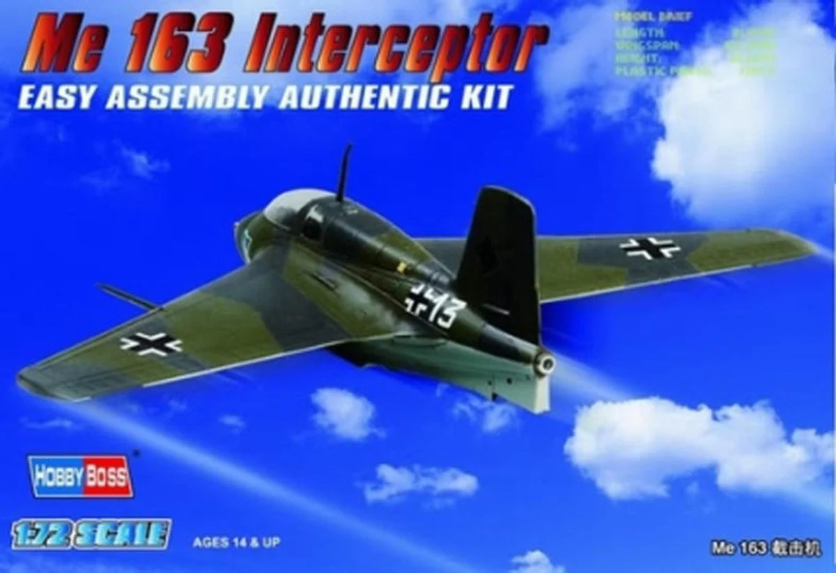 Hobby Boss 1/72 Hobby Boss Me 163 Interceptor Easy Assembly - HY80238