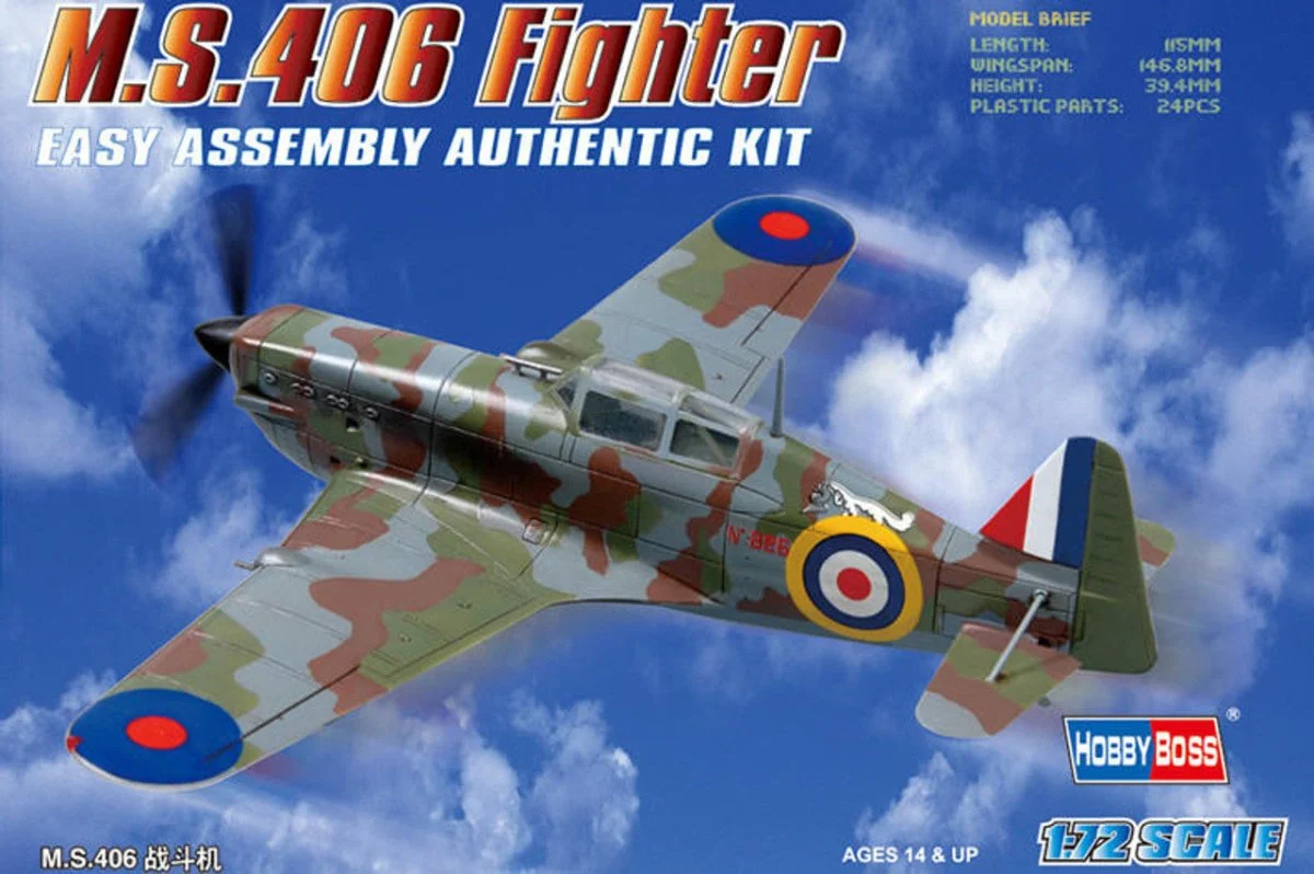 Hobby Boss 1/72 Hobby Boss Morane-Saulnier MS.406 Easy Assembly - HY80235