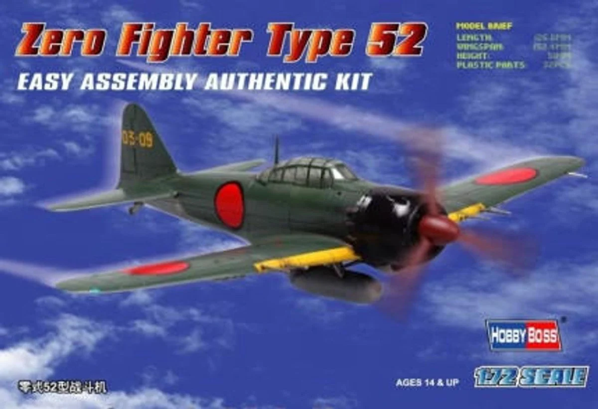 Hobby Boss 1/72 Hobby Boss Zero Fighter Type 52 Easy Assembly - HY80241