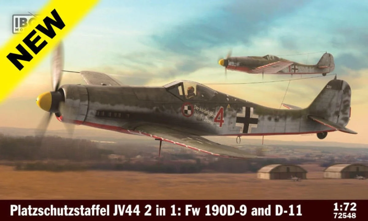 IBG Models 1/72 IBG 2 in 1: Platzschutzstaffel JV44 (Fw 190D-9 and Fw 190D-11) - 2 full model kits in the box!