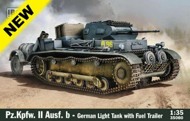 1/35 IBG Model Pz.Kpfw. II Ausf. b - German Light Tank with fuel trailer