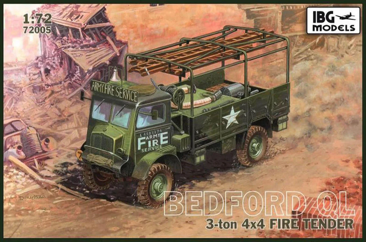 IBG Models 1/72 IBG Bedford QLR 3 ton 4x4 Fire Tender Plastic Model Kit