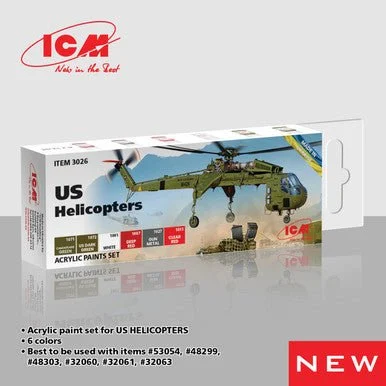 ICM Acrylic Paint Set for US Helicopters - ICM Models