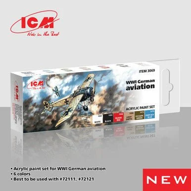 ICM Acrylic Paint Set for WWI German Aviation - ICM Models