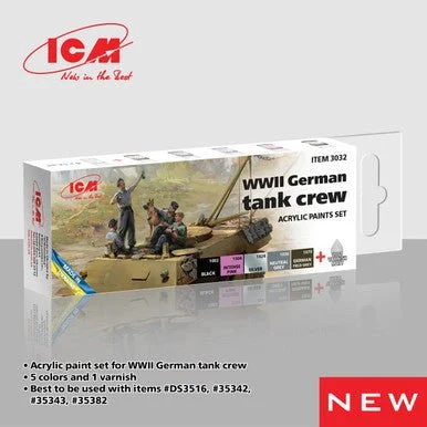 ICM Acrylic Paint Set for WWII German Tank Crew - ICM Models