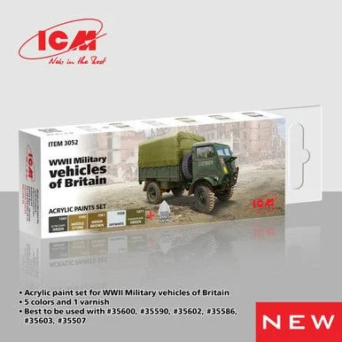 ICM Acrylic Paint Set for WWII Military vehicles of Britain - ICM Models