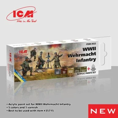 ICM Acrylic Paint Set for WWII Wehrmacht Infantry - ICM Models