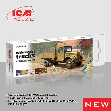 ICM Acrylic Paint Set Wehrmacht Trucks - ICM Models