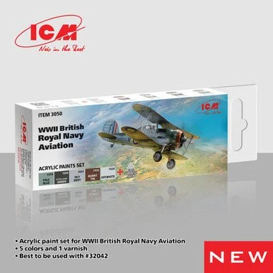 ICM Acrylic paints set for WWII British Royal Navy Aviation - ICM Models