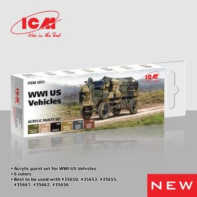 ICM Acrylic Paints set WWI US military vehicles - ICM Models