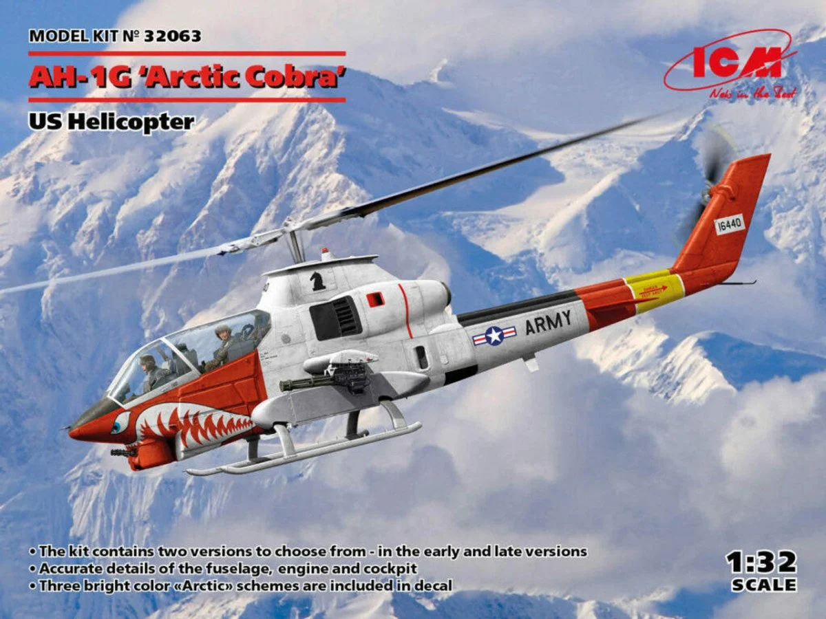 ICM Models 1/32 ICM AH-1G Arctic Cobra Helicopter Model Kit