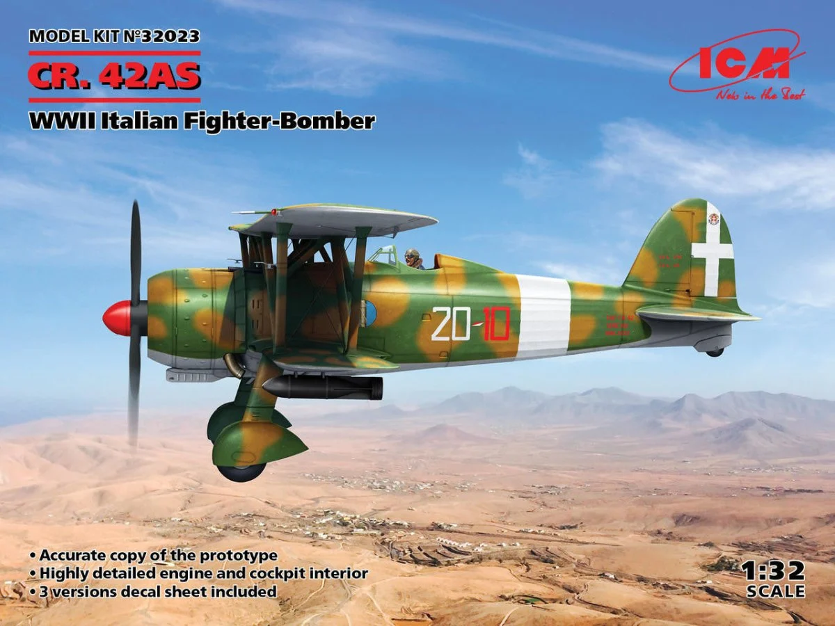 ICM Models 1/32 ICM CR. 42AS, WWII Italian Fighter-Bomber