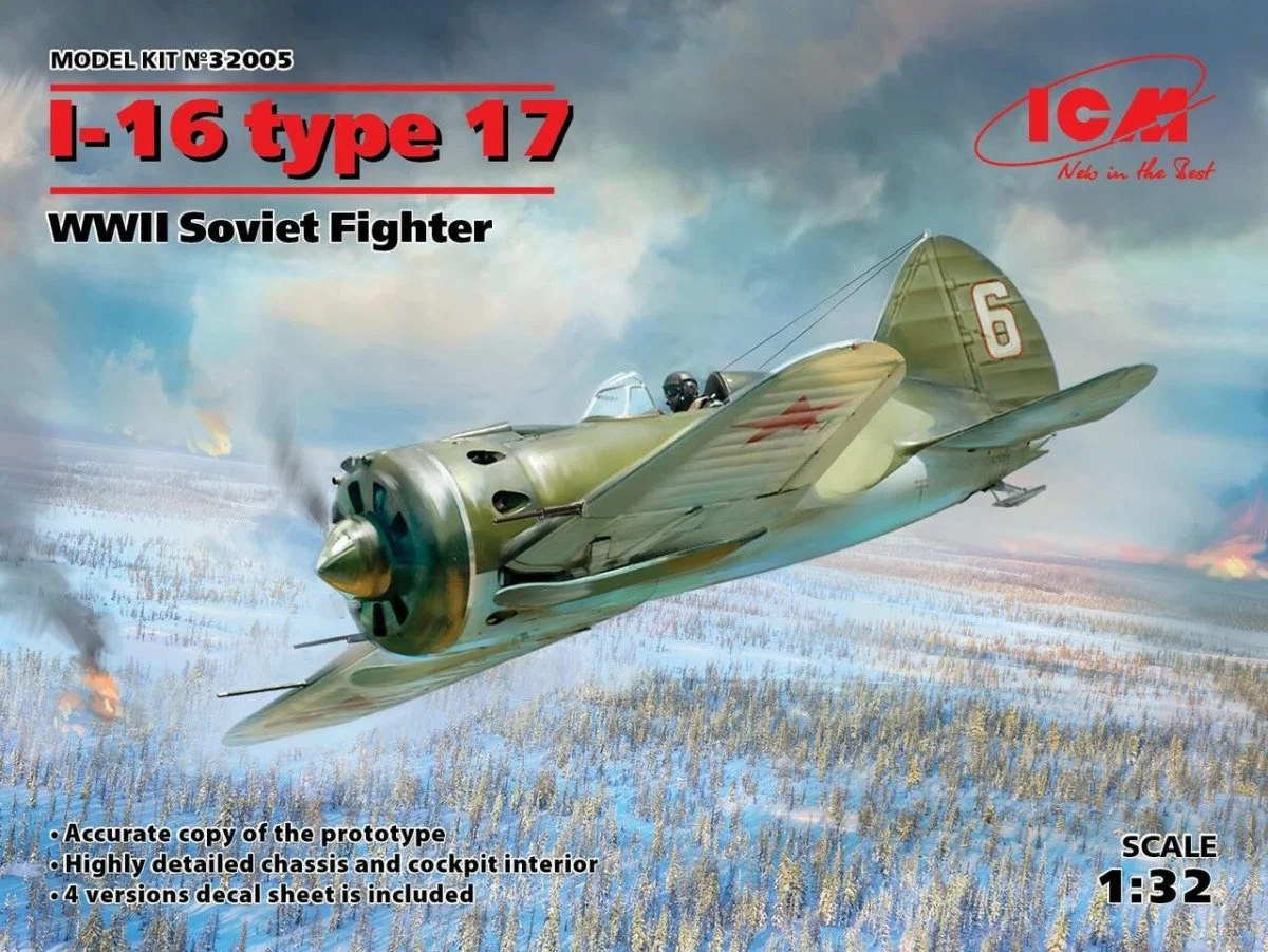 ICM Models 1/32 ICM I-16 type 17, WWII Soviet Fighter