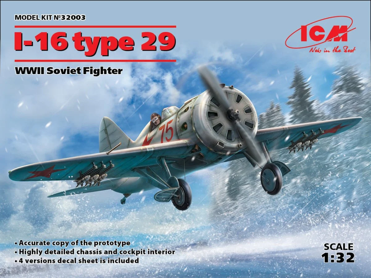 ICM Models 1/32 ICM I-16 type 29, WWII Soviet Fighter