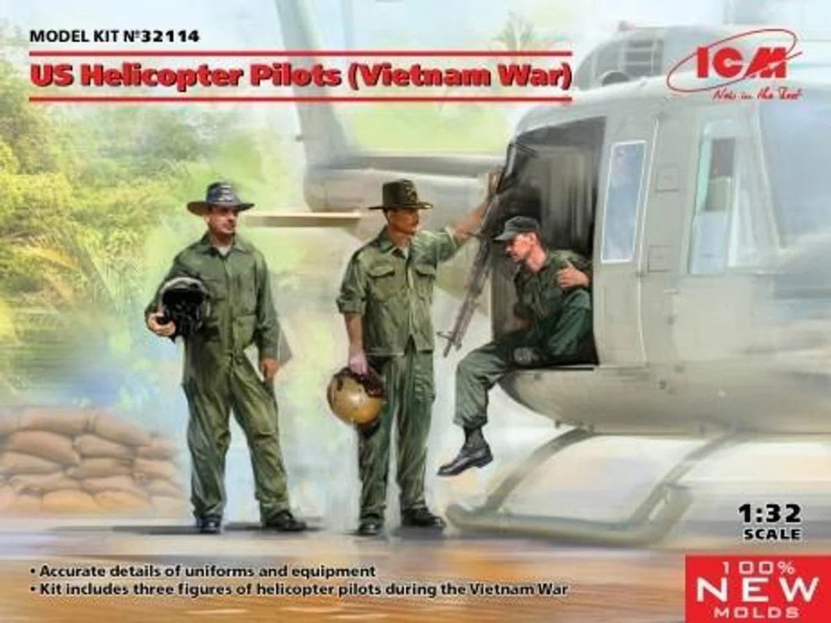ICM Models 1/32 ICM US Helicopter Pilots (Vietnam War) (100% new molds)