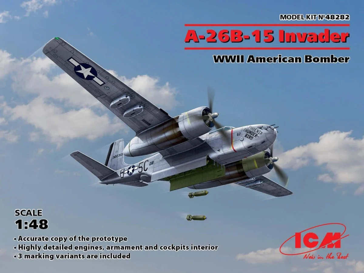ICM Models 1/48 ICM A-26B-15 Invader, WWII American Bomber