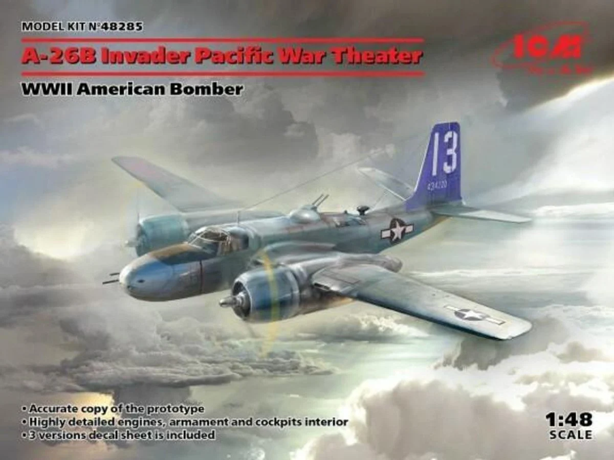 ICM Models 1/48 ICM A-26B Invader Pacific War Theater WWII American Bomber