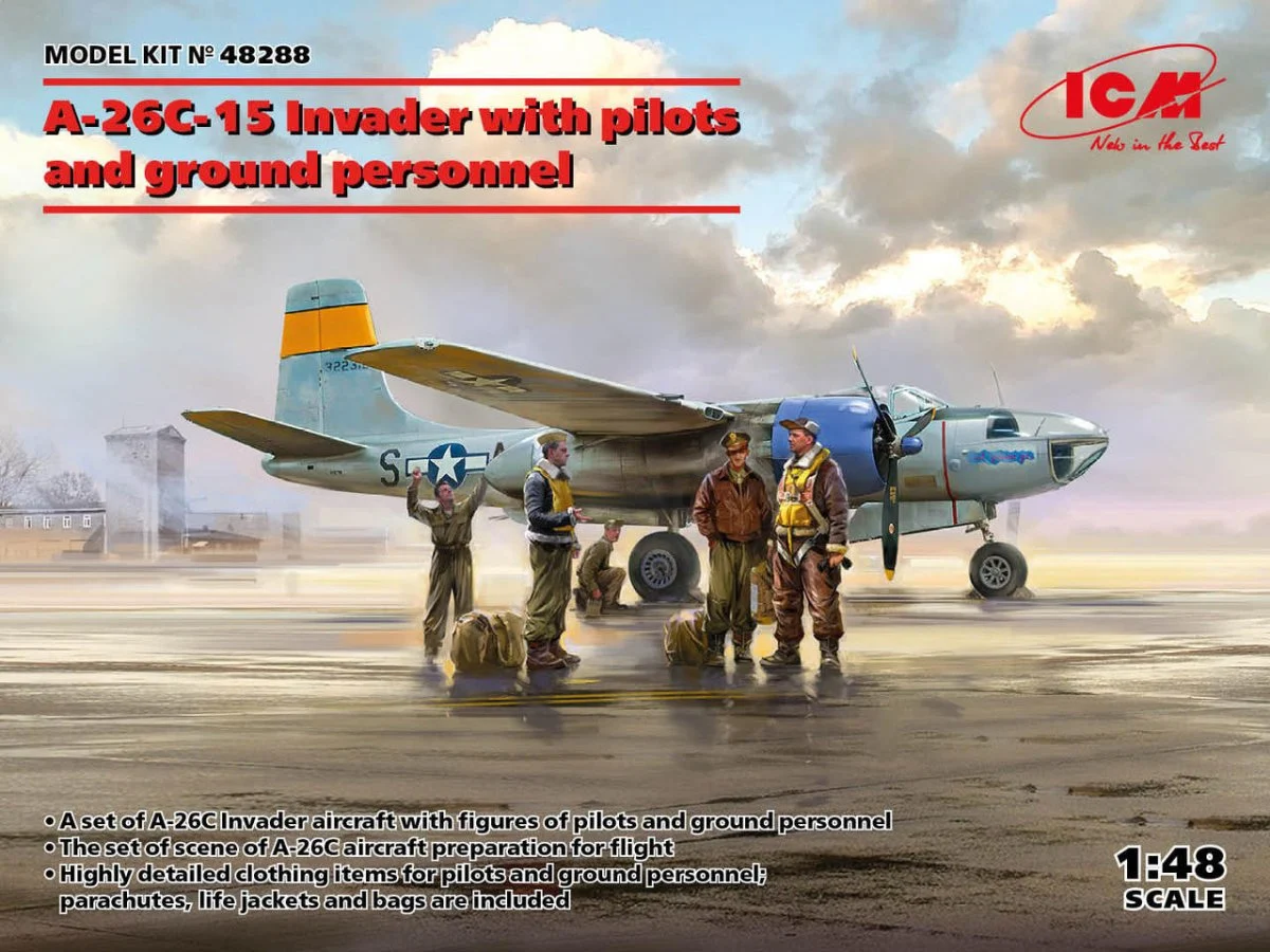 ICM Models 1/48 ICM A-26C-15 Invader w/Pilots & Ground Personnel