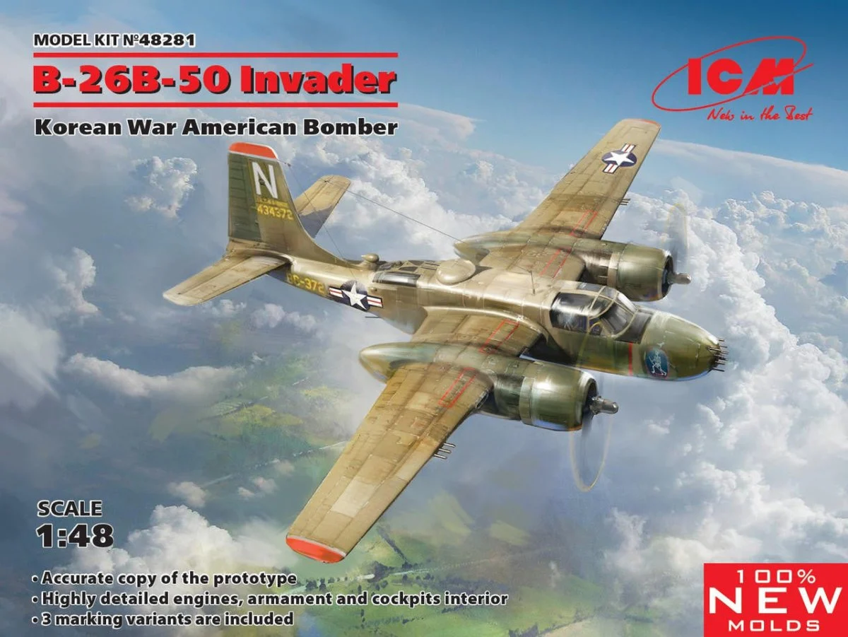 ICM Models 1/48 ICM B-26B-50 Invader, Korean War American Bomber
