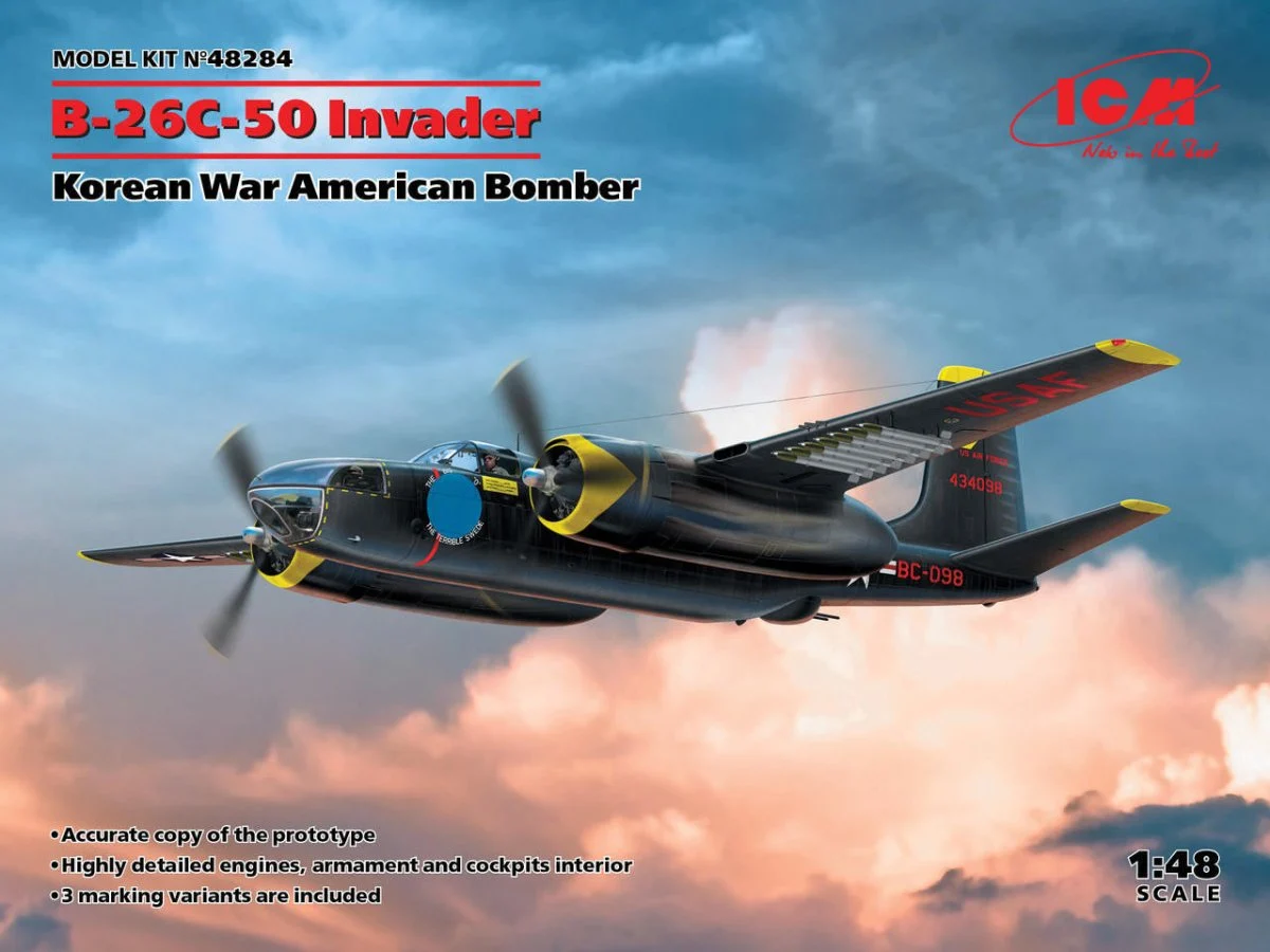 ICM Models 1/48 ICM B-26C-50 Invader Korean War American Bomber