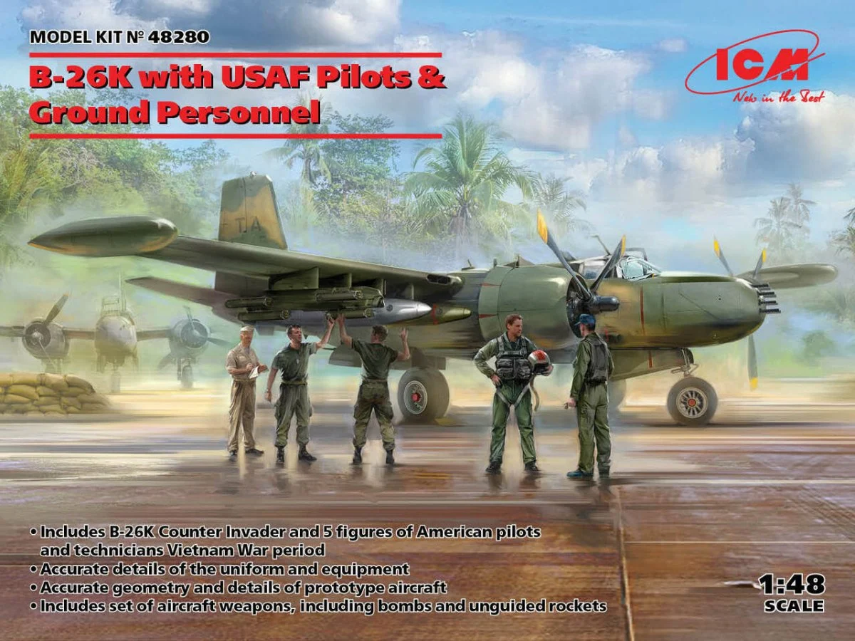 ICM Models 1/48 ICM B-26K with USAF Pilots & Ground Personnel
