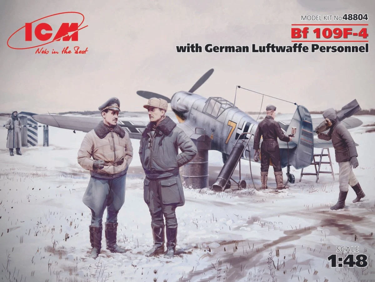 ICM Models 1/48 ICM Bf 109F-4 with German Luftwaffe Personnel