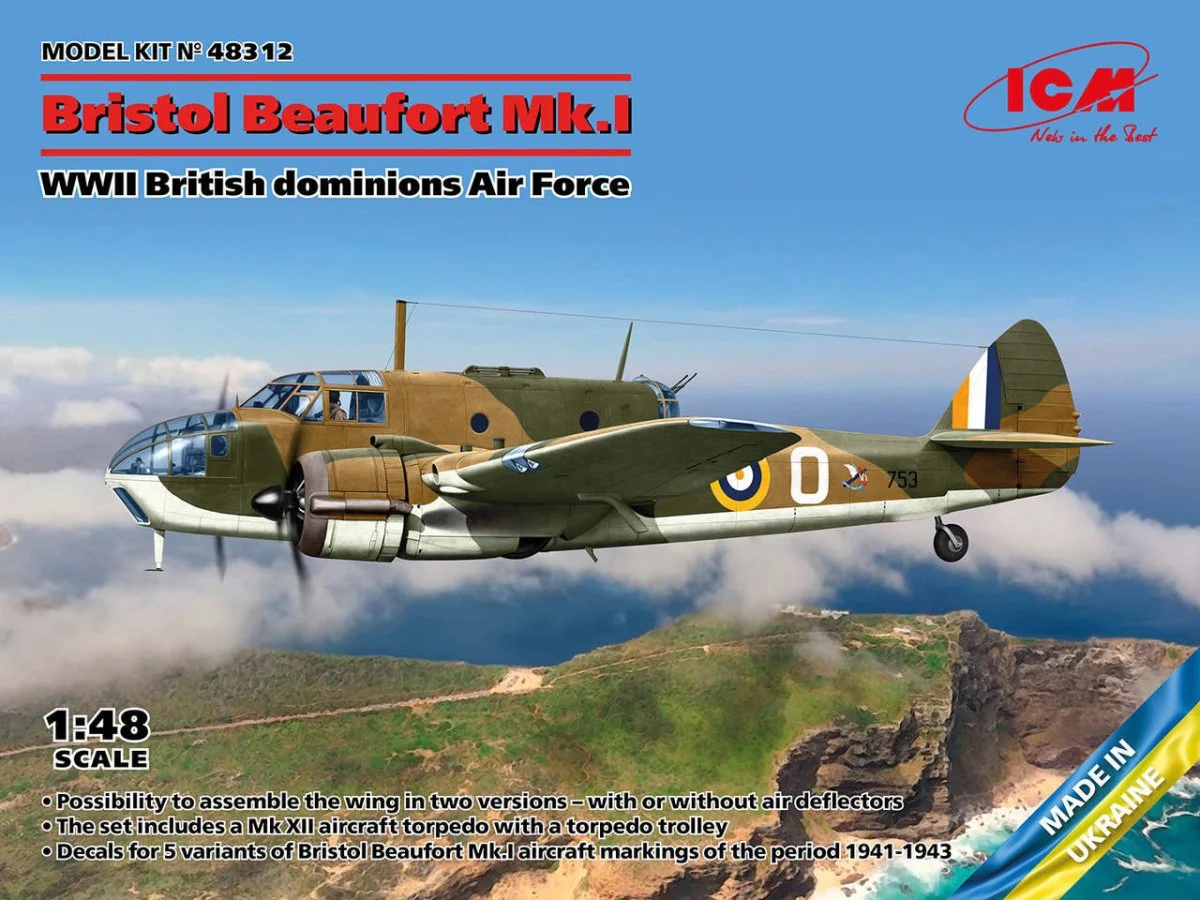ICM Models 1/48 ICM Bristol Beaufort Mk.I WWII British dominions Air Force